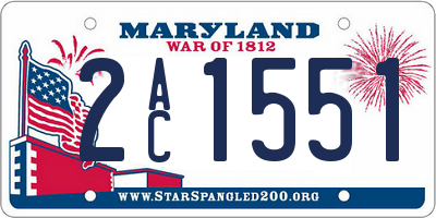 MD license plate 2AC1551