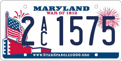 MD license plate 2AC1575