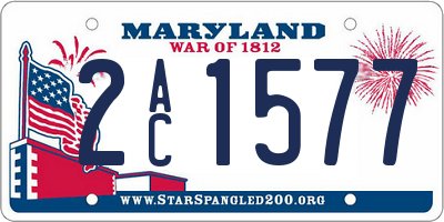 MD license plate 2AC1577