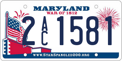 MD license plate 2AC1581