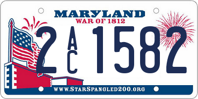 MD license plate 2AC1582