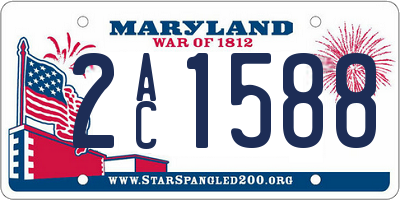 MD license plate 2AC1588