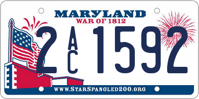 MD license plate 2AC1592