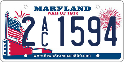 MD license plate 2AC1594
