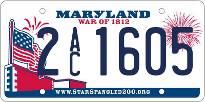 MD license plate 2AC1605