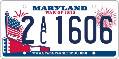 MD license plate 2AC1606