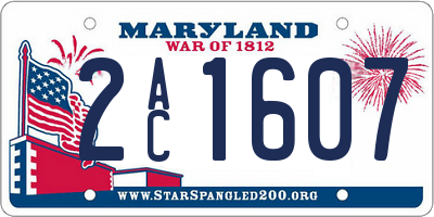 MD license plate 2AC1607