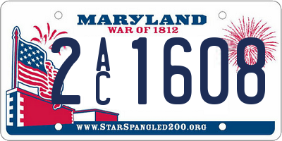 MD license plate 2AC1608