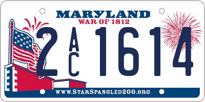 MD license plate 2AC1614