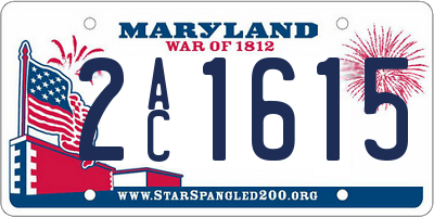 MD license plate 2AC1615