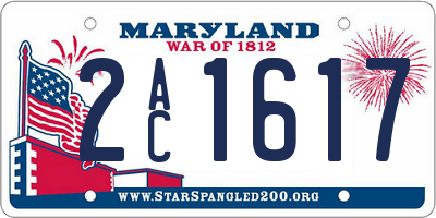 MD license plate 2AC1617