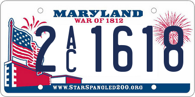 MD license plate 2AC1618