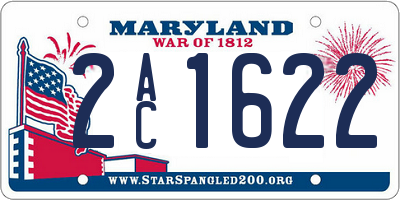 MD license plate 2AC1622