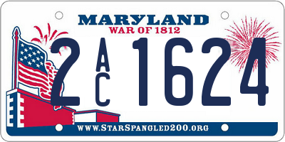 MD license plate 2AC1624