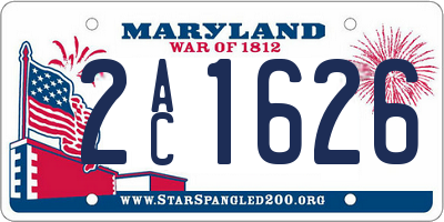 MD license plate 2AC1626