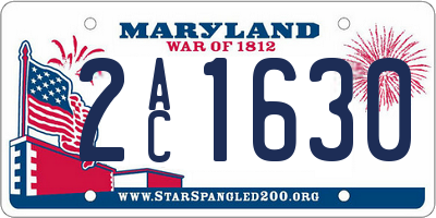 MD license plate 2AC1630