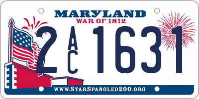 MD license plate 2AC1631