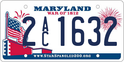 MD license plate 2AC1632