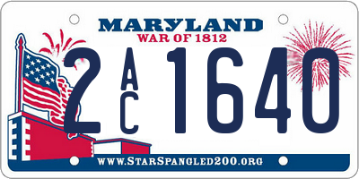 MD license plate 2AC1640