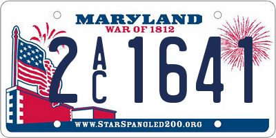 MD license plate 2AC1641