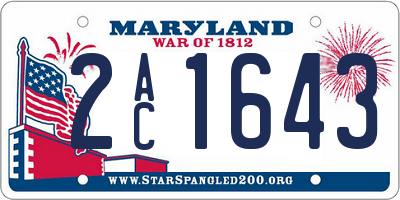 MD license plate 2AC1643
