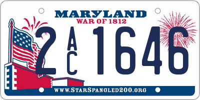 MD license plate 2AC1646
