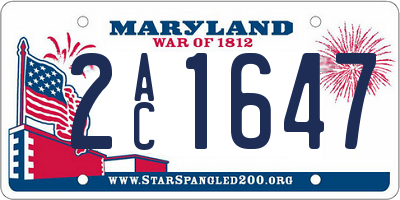 MD license plate 2AC1647