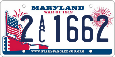MD license plate 2AC1662