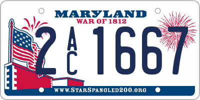 MD license plate 2AC1667