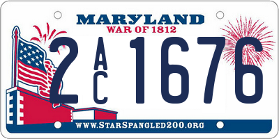 MD license plate 2AC1676