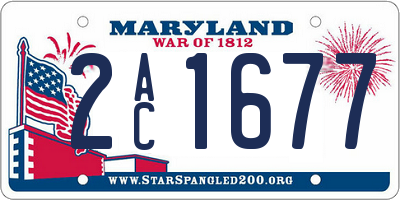 MD license plate 2AC1677