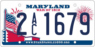 MD license plate 2AC1679