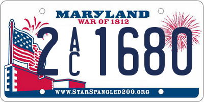 MD license plate 2AC1680