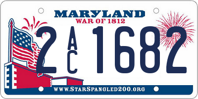 MD license plate 2AC1682