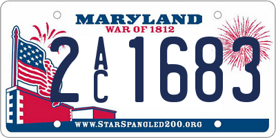 MD license plate 2AC1683