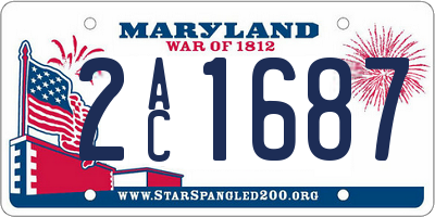 MD license plate 2AC1687