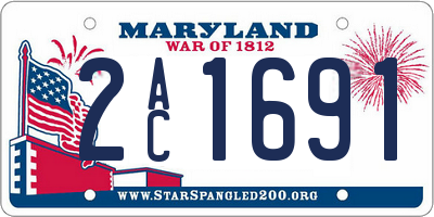 MD license plate 2AC1691