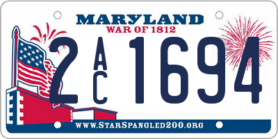 MD license plate 2AC1694
