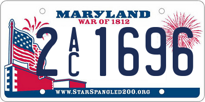 MD license plate 2AC1696