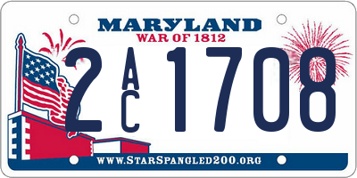 MD license plate 2AC1708