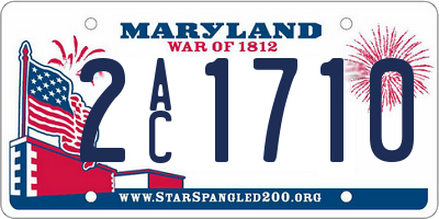 MD license plate 2AC1710