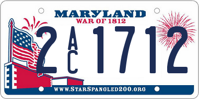 MD license plate 2AC1712