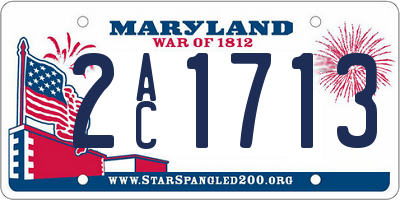 MD license plate 2AC1713