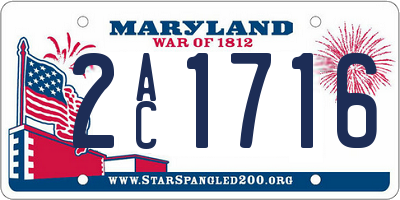 MD license plate 2AC1716