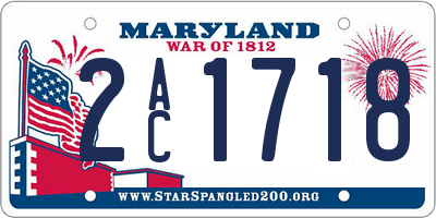 MD license plate 2AC1718