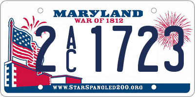 MD license plate 2AC1723