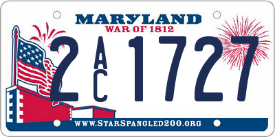MD license plate 2AC1727