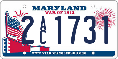 MD license plate 2AC1731