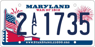 MD license plate 2AC1735