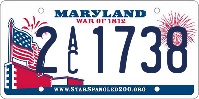 MD license plate 2AC1738